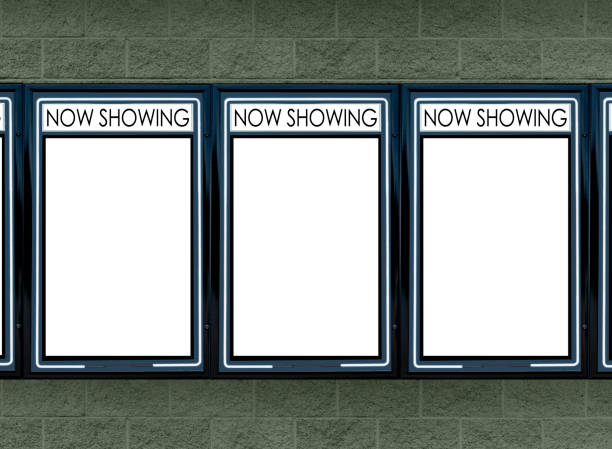 istock Movie Marquees With Three Blank Picture Frames Green Background