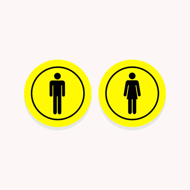 ilustrações, clipart, desenhos animados e ícones de conjunto de ícone de banheiro no botão círculo - silhouette interface icons wheelchair icon set