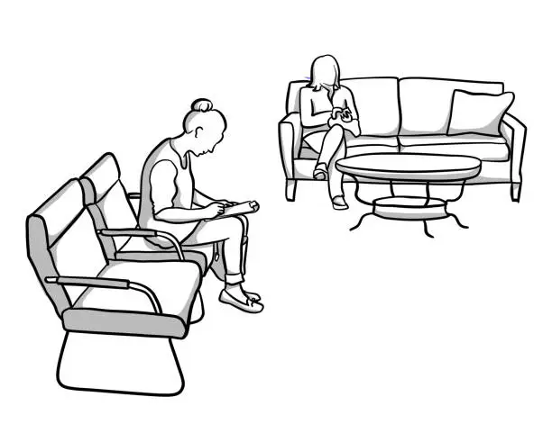 Vector illustration of Waiting Room Paperwork