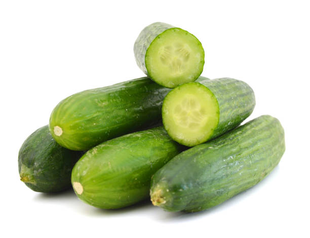 istock Sliced Cucumber Isolated on White Background 1272160790