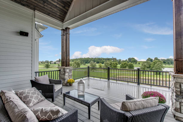 istock Gorgeous deck with comfortable seating to enjoy a lovely evening outside 1272163944