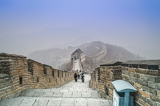 The Great Wall of China in winter.Mutianyu. Beijing. China.