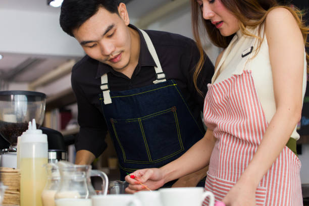 istock Young people were practicing coffee in vocational training schools. 1272173480