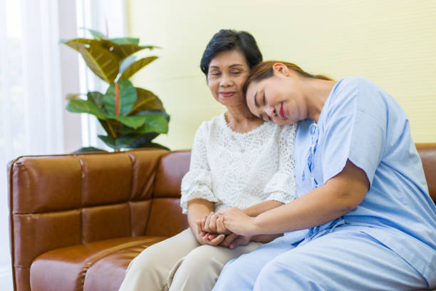istock Mom came to visit the sick daughter. 1272173616