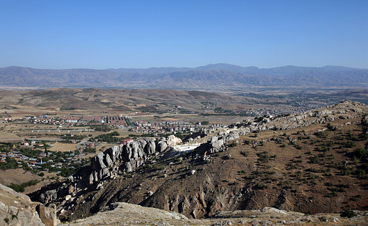 Elazig plain and Elazig City from Harput Castle, Turkey.