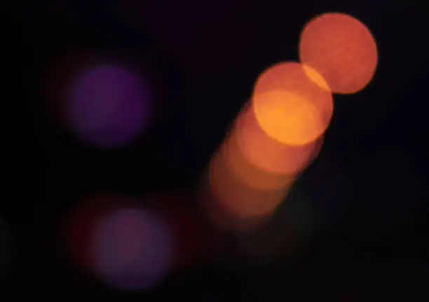 Blurred, blur, bokeh, lights. Defocused photo with street lights.