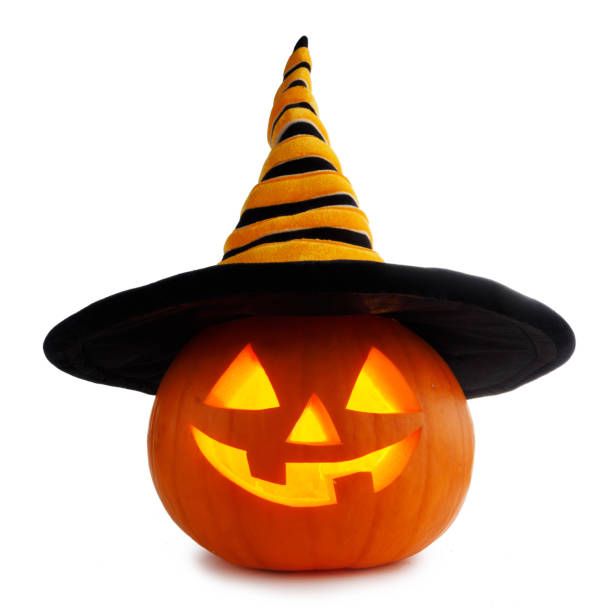 istock Halloween pumpkin in witches hat 1272193871