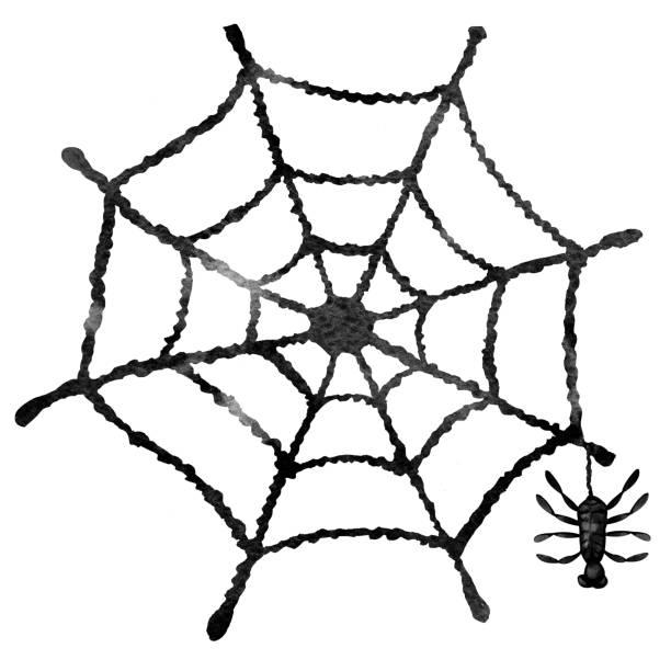 istock Cobweb and spider. Hand drawn watercolor illustration isolated on white background. Product design for Happy Halloween holiday, greeting card, template, print, clipart, invitation, congratulation 1272199504