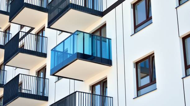 istock Architectural details of modern apartment building. 1272200557