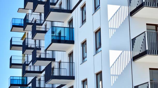 istock Architectural details of modern apartment building. 1272200570