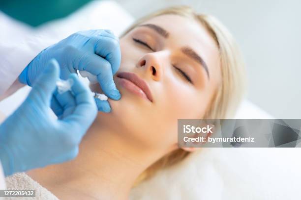 Cosmetic Injection Of Botox Stock Photo - Download Image Now - Botulinum Toxin Injection, Hyaluronan, Human Face