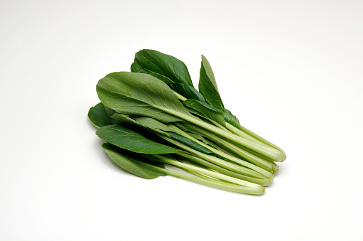 A bunch of fresh green Japanese mustard spinach