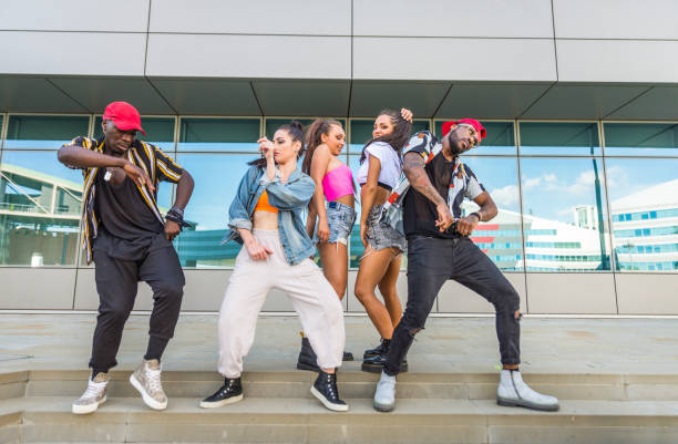 istock Hip hop crew dancing outdoors 1272206421