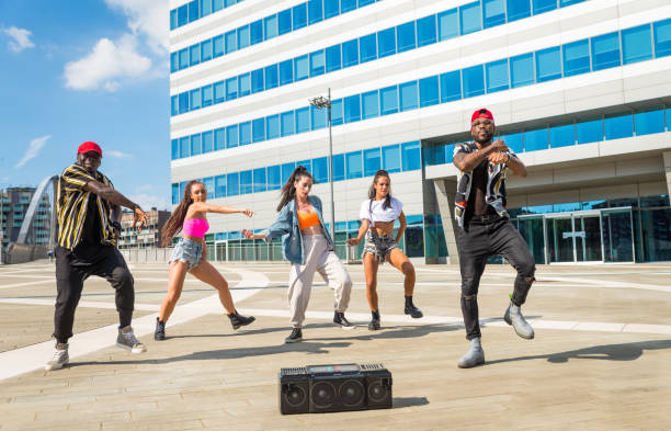 istock Hip hop crew dancing outdoors 1272207243