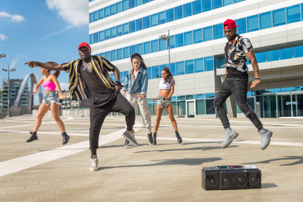 istock Hip hop crew dancing outdoors 1272208184