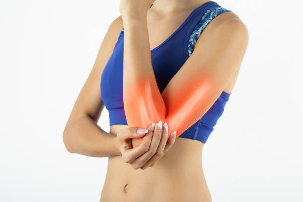 istock Woman suffering from elbow pain, joint pains 1272208197