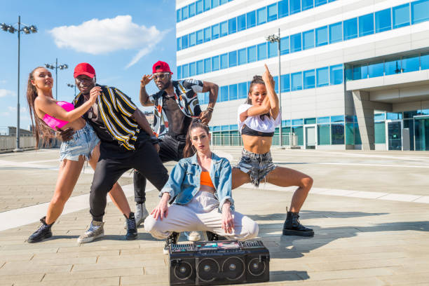 istock Hip hop crew dancing outdoors 1272208346