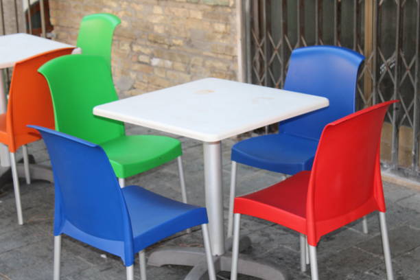istock Colorful chairs outside a hotel 1272212738