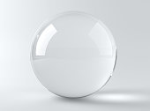 Crystal ball on white background 3D render