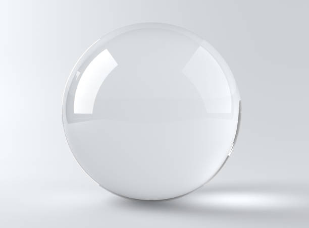 kryształowa kula na białym tle renderowania 3d - sphere glass bubble three dimensional shape zdjęcia i obrazy z banku zdjęć