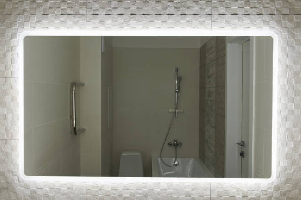 istock Wide big mirror in bathroom 1272220032