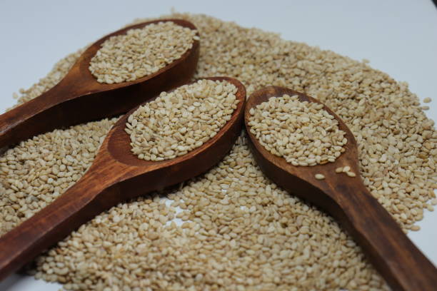 istock Organic natural Til Gul OR Sesame seeds over white background 1272222141
