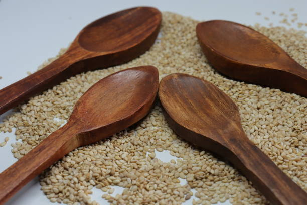 istock Organic natural Til Gul OR Sesame seeds over white background 1272224819