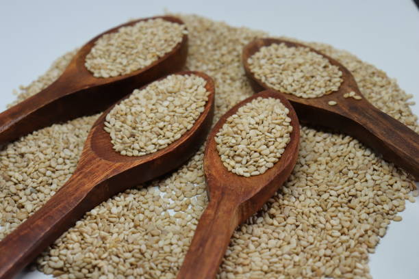 istock Organic natural Til Gul OR Sesame seeds over white background 1272224979