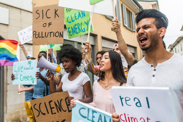 istock Activists demonstrating against global warming 1272227641