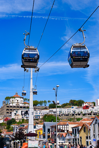 Gaia cable car (Teleferico de Gaia) at Vila Nova de Gaia in Portugal