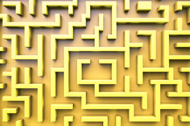 istock Top view of the labyrinth. Yellow theme. 1272235819