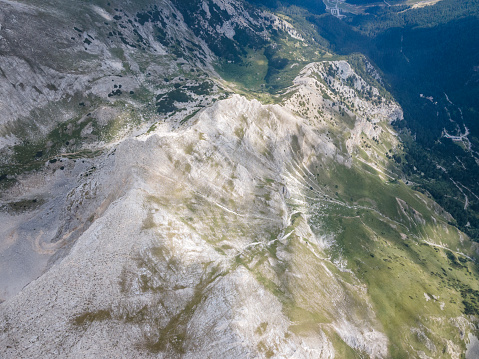 Aerial view of Vihren Peak, Pirin Mountain, Bulgaria