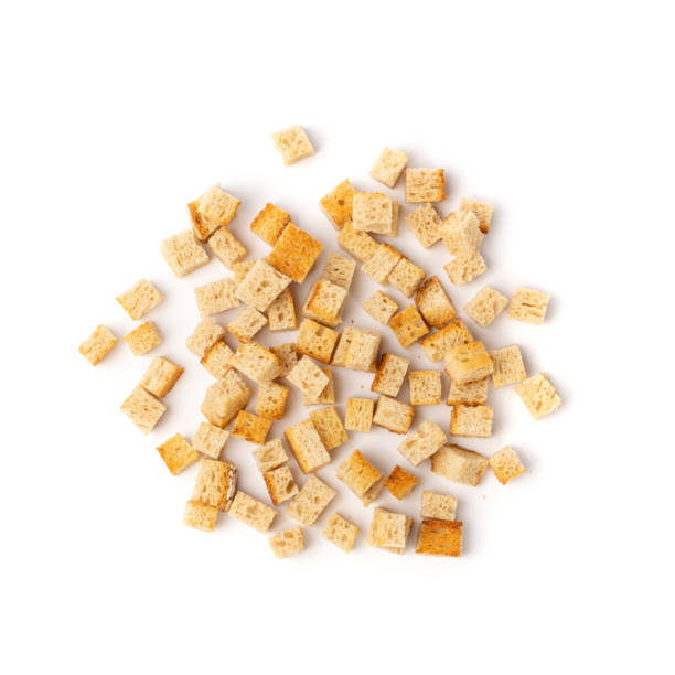 istock Homemade Bread Croutons, Crispy Bread Cubes, Dry Rye Crumbs 1272242195
