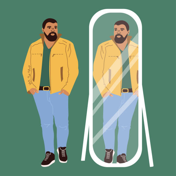 67 Black Man Looking In Mirror Illustrations & Clip Art - iStock | Young  woman looking in mirror, Faces in mirror