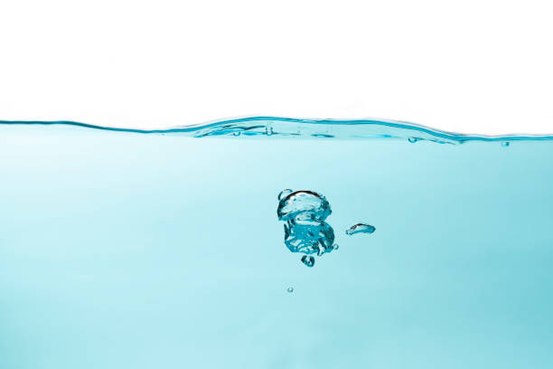istock Air bubble and water splash,Water splash isolated on blue and white  background. 1272243676