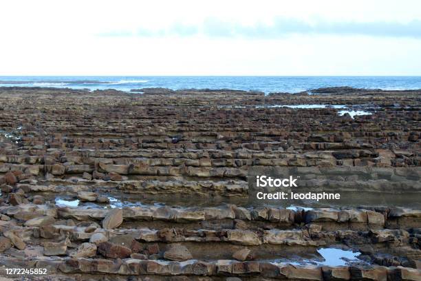 Horizon Of Rock Formation Or Devils Washboard In Aoshima Stock Photo - Download Image Now