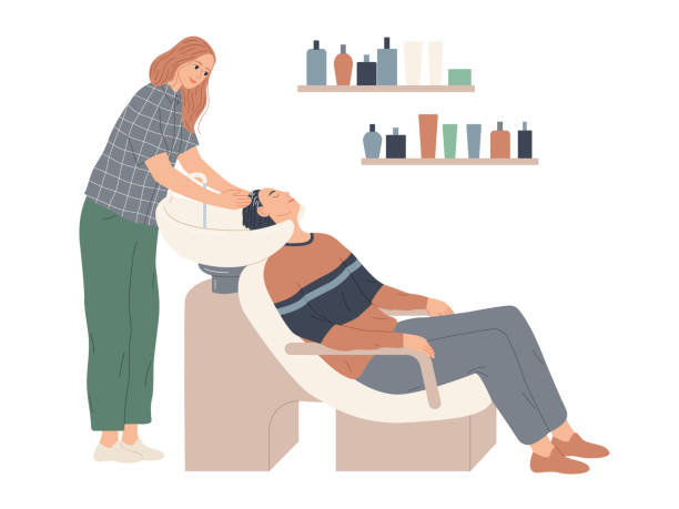 The Hairdresser Washes Her Client S Hair In Preparation For The Haircut Stock Illustration - Download Image Now - iStock The Hairdresser Washes Her Client S Hair In Preparation For The Haircut Stock Illustration - Download Image Now - iStock