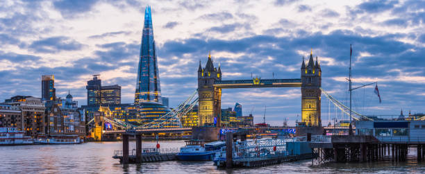istock London Tower Bridge The Shard illuminated sunset Thames panorama UK 1272248319