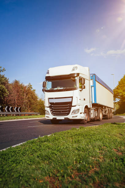istock Front view of a truck vehicle on motorway 1272248509