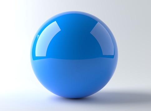 Blue sphere 3d on white background
