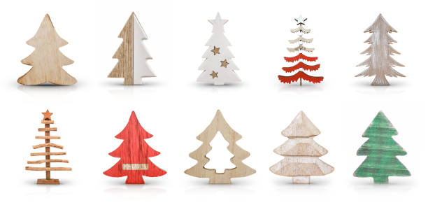 istock Wooden Christmas Trees Decoration Set 1272255419