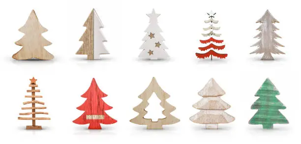 Photo of Wooden Christmas Trees Decoration Set