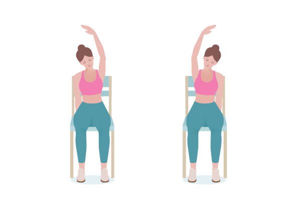Exercises That Can Be Done Athome Using A Sturdy Chair Stock Illustration -  Download Image Now - iStock