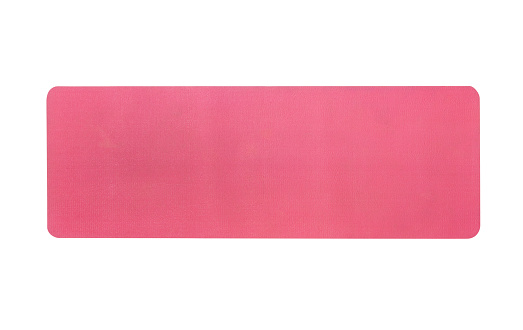 Pink Yoga Mat with clipping path.