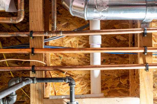 istock Ceiling with multiple utility lines - gas, electrical, water, internet, and sewer 1272276339