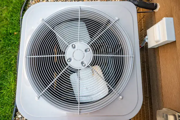 Photo of Top view of a residential AC fan