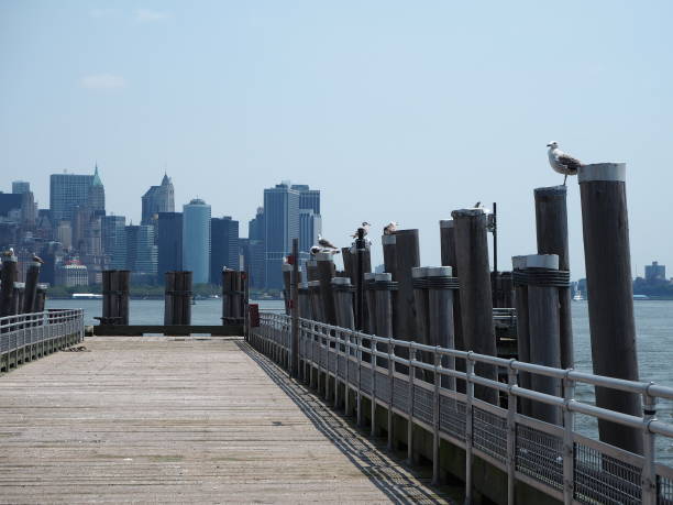 New York skyline from the ferry in daytime