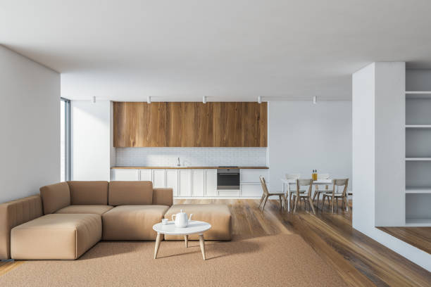 istock White kitchen and living room 1272278052
