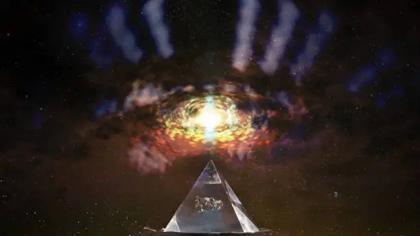 All seeing eye or Eye of Providence. Pyramid and eye above in a starry sky. Elements of this image furnished by NASA.

/urls:
https://www.nasa.gov/content/goddard/rxte-reveals-the-cloudy-cores-of-active-galaxies
(https://www.nasa.gov/sites/default/files/agn_2013_mirko0200.jpg)
https://images.nasa.gov/details-jsc2018e003239_alt.html
https://images.nasa.gov/details-KSC-2011-7252.html
https://solarsystem.nasa.gov/resources/429/perseids-meteor-2016/