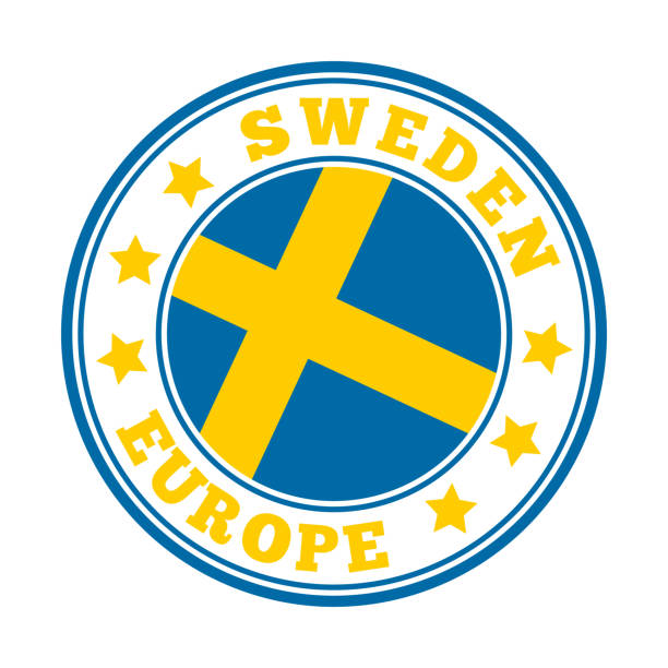 schweden unterzeichnen. - passport sweden customs europe stock-grafiken, -clipart, -cartoons und -symbole